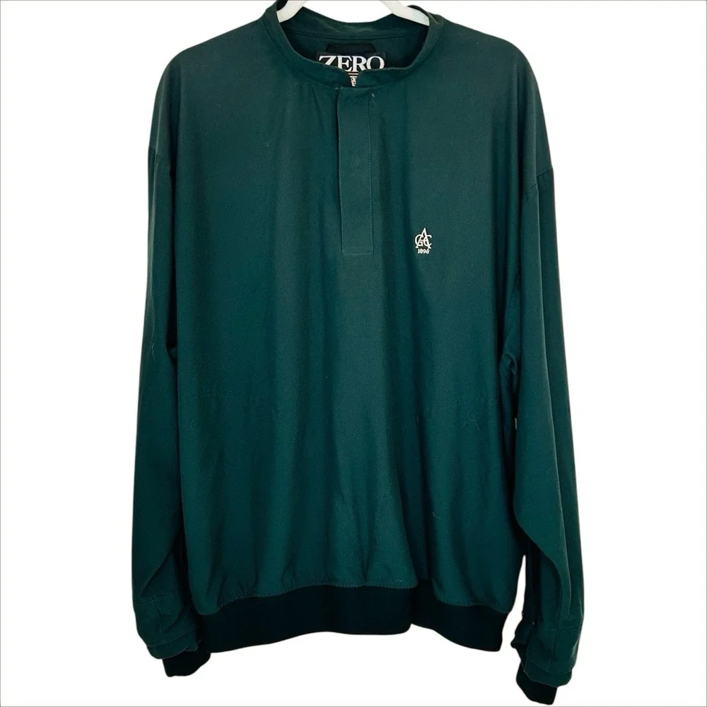 Zero Restriction Golf Pullover Windbreaker Mens Large Green Windshirt Aronimink‎